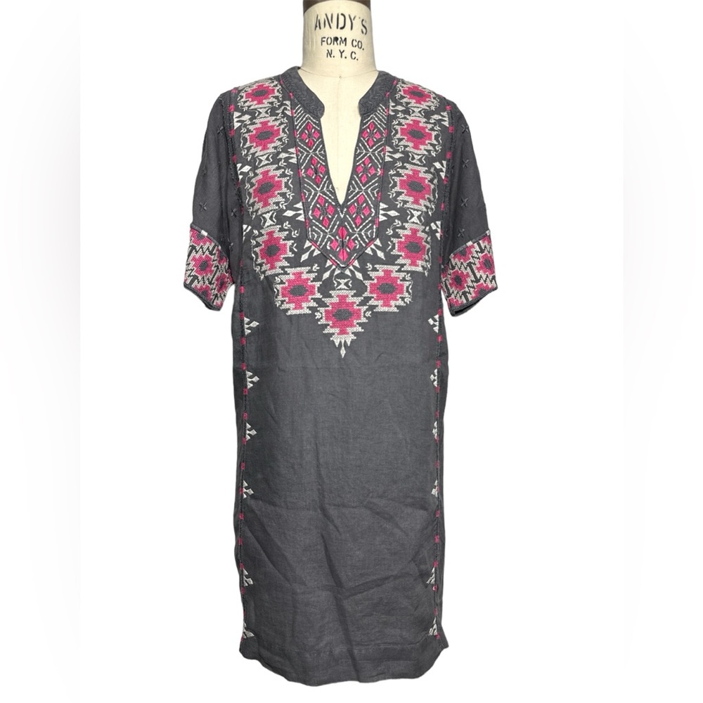 Johnny Was JWLA Gray Linen Tunic Dress